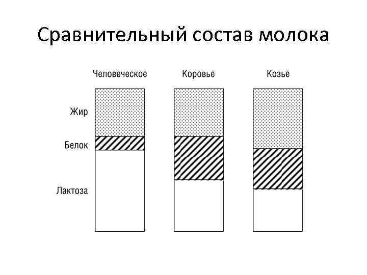 Сравнительный состав молока 