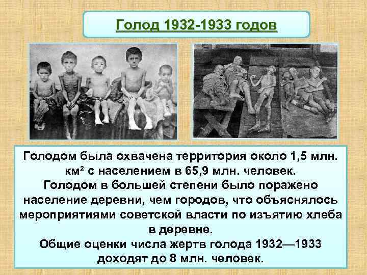 Голодомор Поволжье 1932-1933. Последствия голода 1932 1933