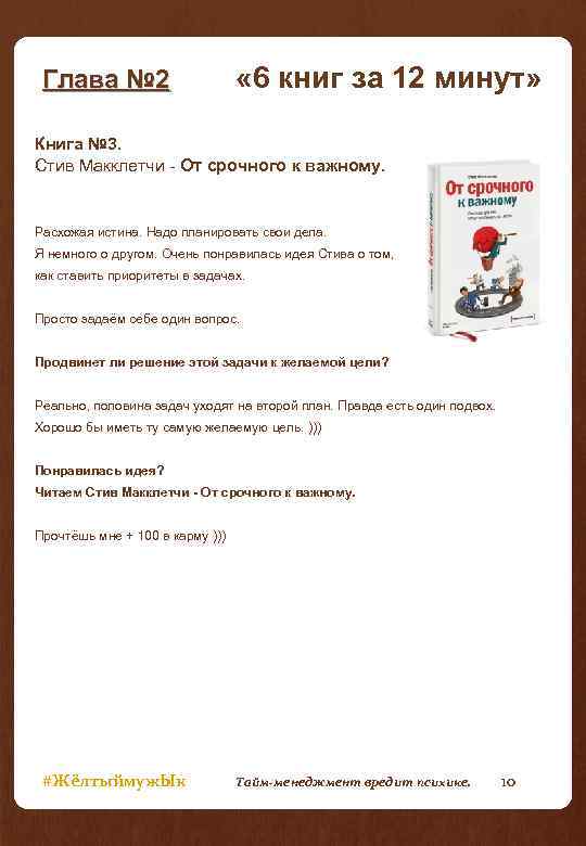 Глава № 2 « 6 книг за 12 минут» Книга № 3. Стив Макклетчи