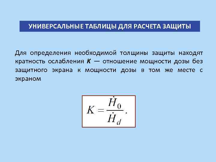 Закон ослабления излучения