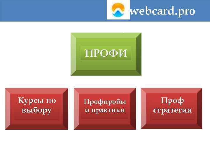 webcard. pro ПРОФИ Курсы по выбору Профпробы и практики Проф стратегия 