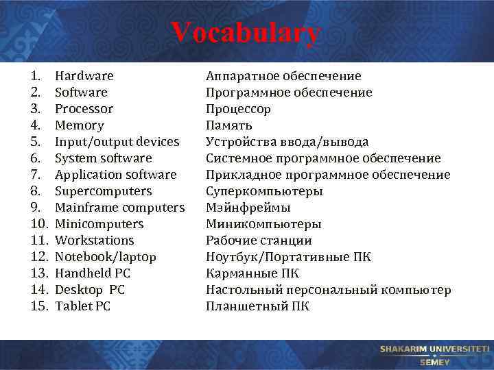 Vocabulary 1. 2. 3. 4. 5. 6. 7. 8. 9. 10. 11. 12. 13.