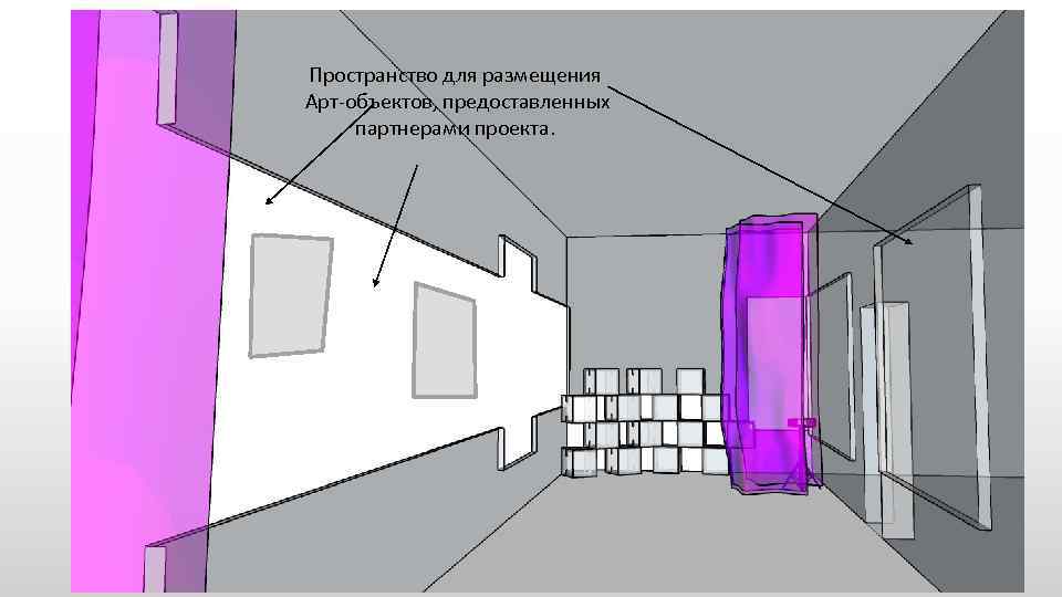 Пространство для размещения Арт-объектов, предоставленных партнерами проекта. 