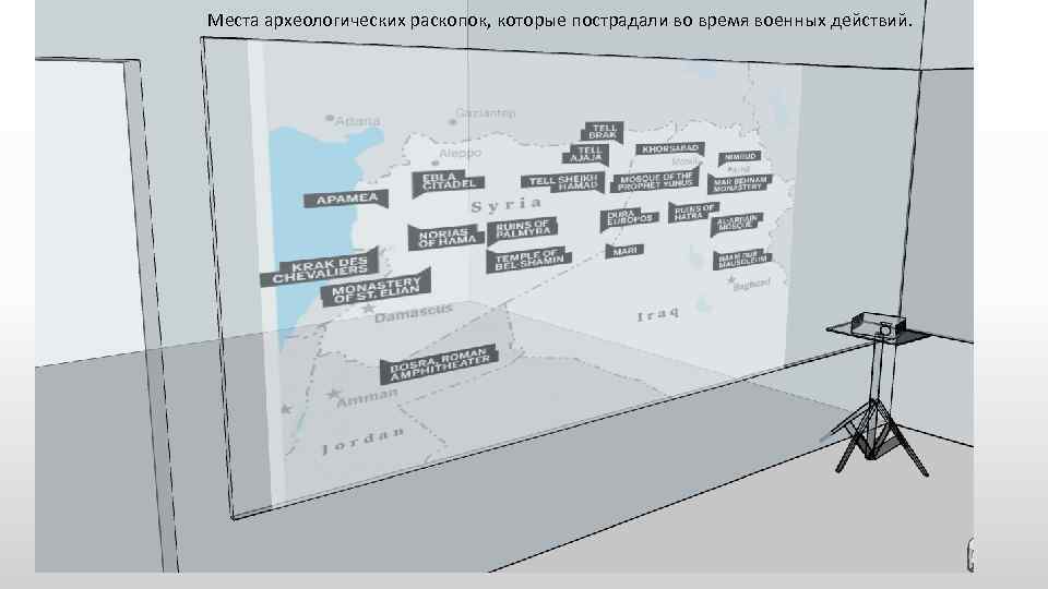 Места археологических раскопок, которые пострадали во время военных действий. 