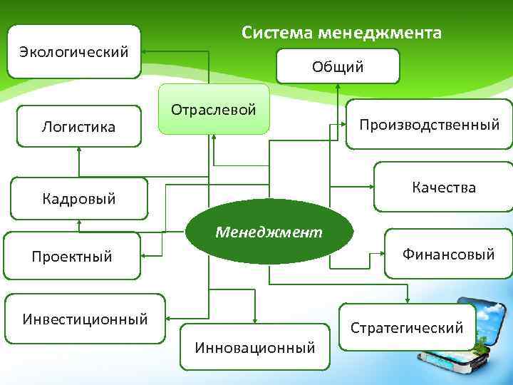 Экологический Логистика Система менеджмента Общий Отраслевой Производственный Качества Кадровый Менеджмент Финансовый Проектный Инвестиционный Инновационный