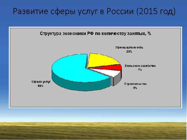 Развитие сферы услуг в России (2015 год) 