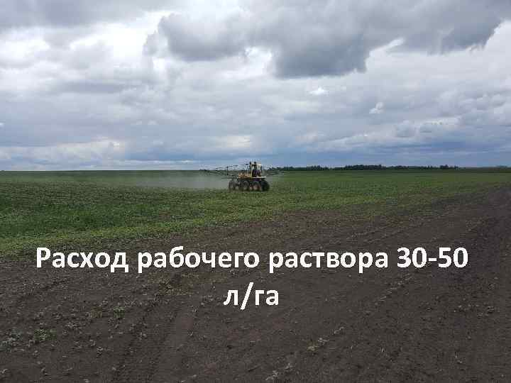 Расход рабочего раствора 30 -50 л/га 