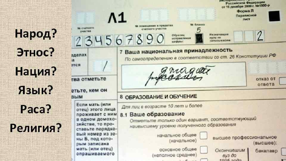 Народ? Этнос? Нация? Язык? Раса? Религия? 