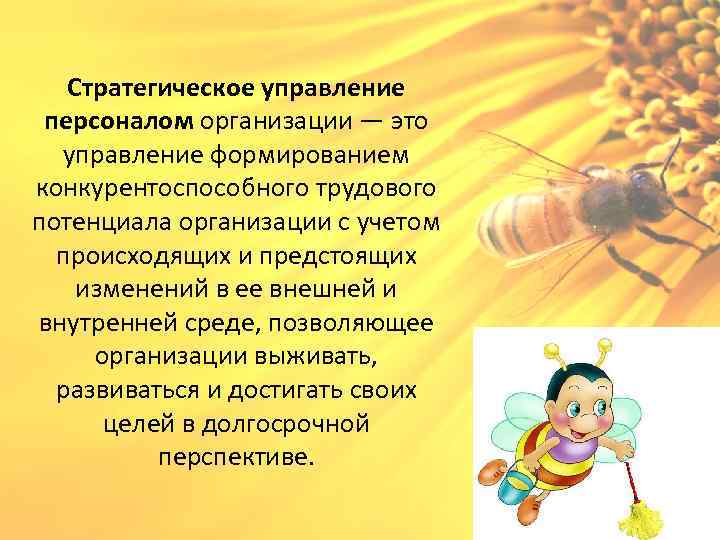 Стратегическое управление персоналом организации — это управление формированием конкурентоспособного трудового потенциала организации с учетом