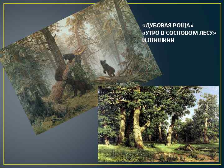  «ДУБОВАЯ РОЩА» «УТРО В СОСНОВОМ ЛЕСУ» И. ШИШКИН 