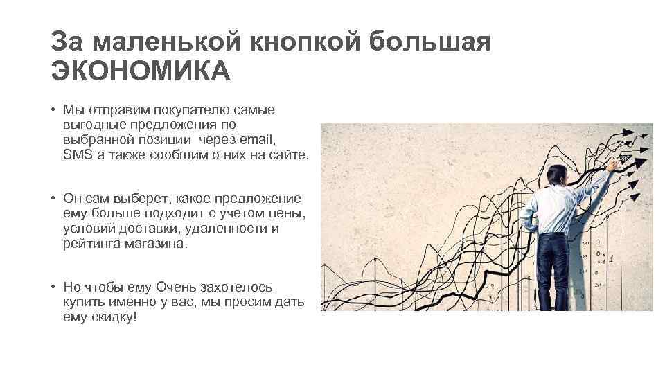 За маленькой кнопкой большая ЭКОНОМИКА • Мы отправим покупателю самые выгодные предложения по выбранной