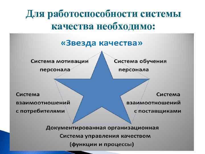 Для работоспособности системы качества необходимо: 