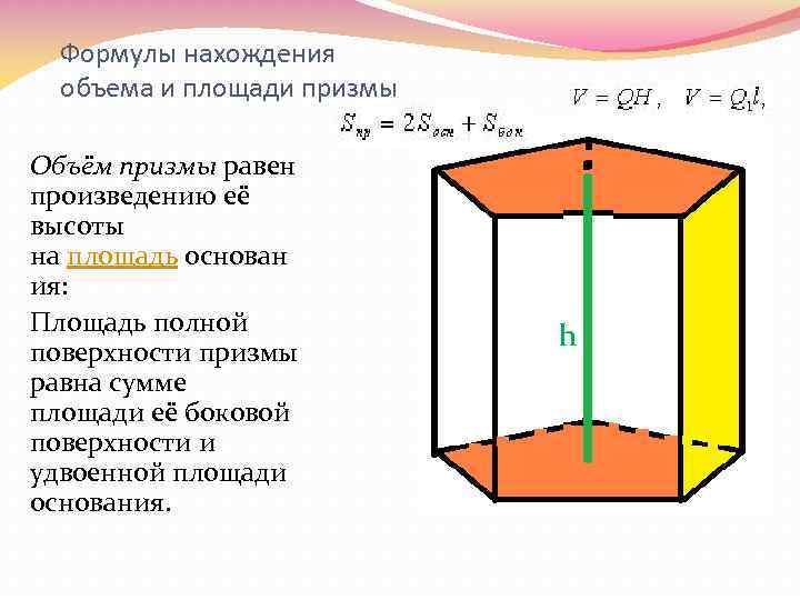 1 призма площадь боковой поверхности прямой призмы