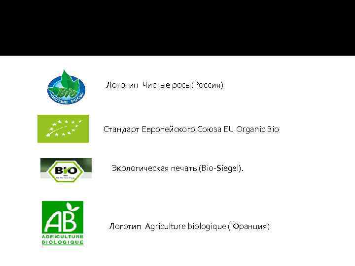 Логотип Чистые росы(Россия) Стандарт Европейского Союза EU Organic Bio Экологическая печать (Bio-Siegel). Логотип Agriculture