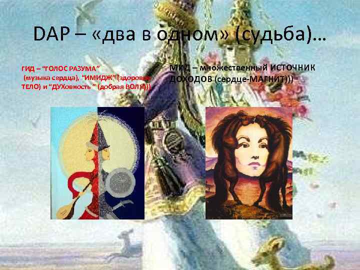 DAP – «два в одном» (судьба)… ГИД – “ГОЛОС РАЗУМА” (музыка сердца), “ИМИДЖ” (здоровое