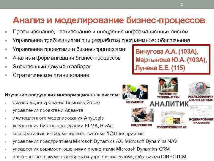 2 Анализ и моделирование бизнес-процессов Проектирование, тестирование и внедрение информационных систем Управление требованиями при