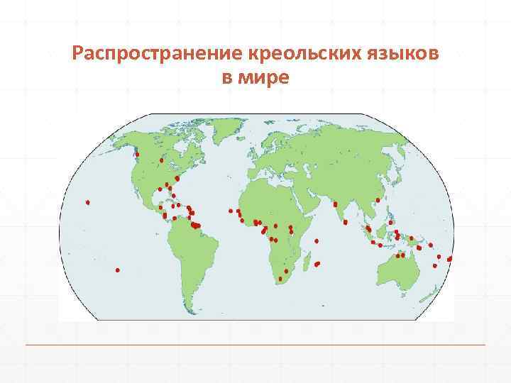 Распространение креольских языков в мире 