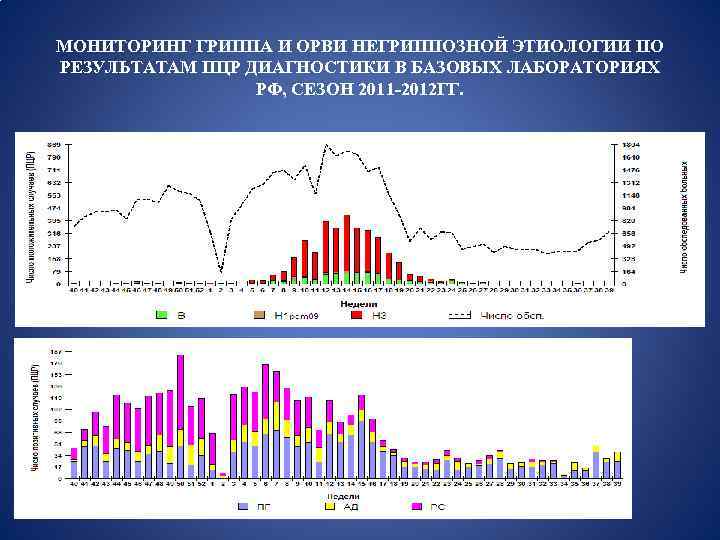 МОНИТОРИНГ ГРИППА И ОРВИ НЕГРИППОЗНОЙ ЭТИОЛОГИИ ПО РЕЗУЛЬТАТАМ ПЦР ДИАГНОСТИКИ В БАЗОВЫХ ЛАБОРАТОРИЯХ РФ,