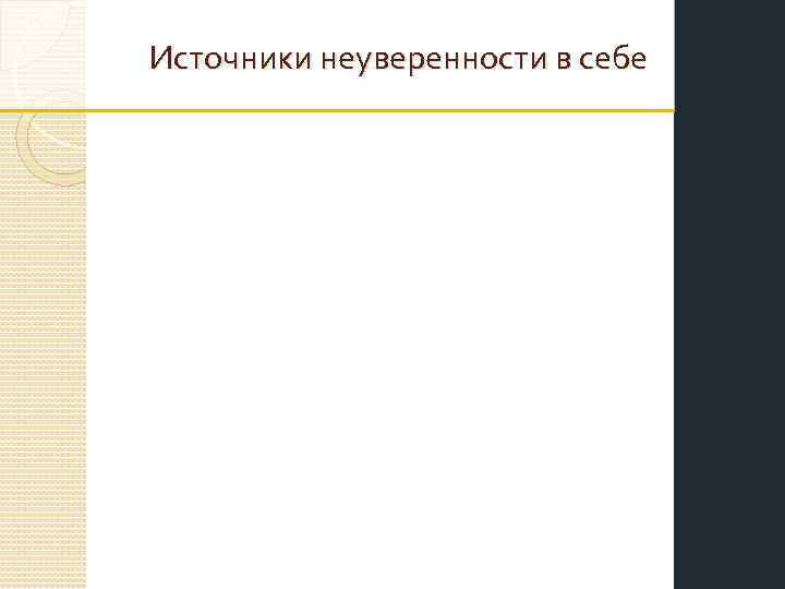 Источники неуверенности в себе 