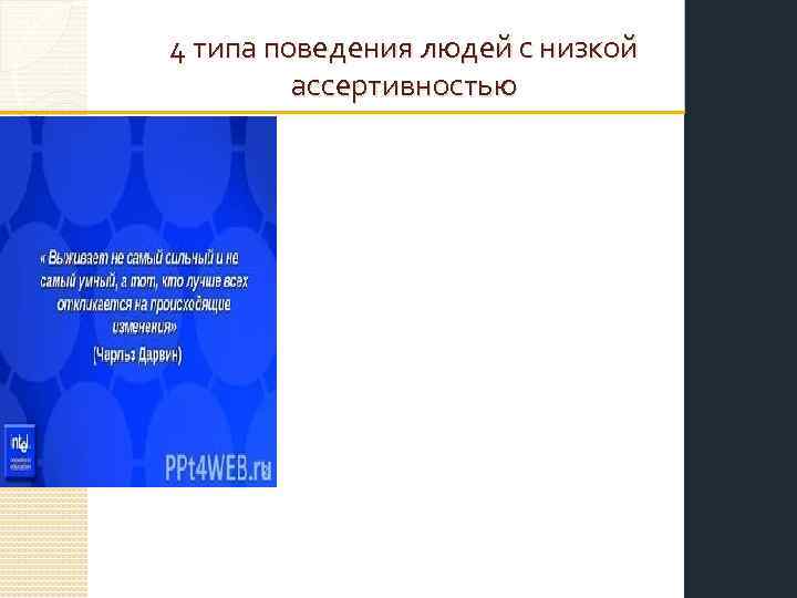 4 типа поведения людей с низкой ассертивностью 