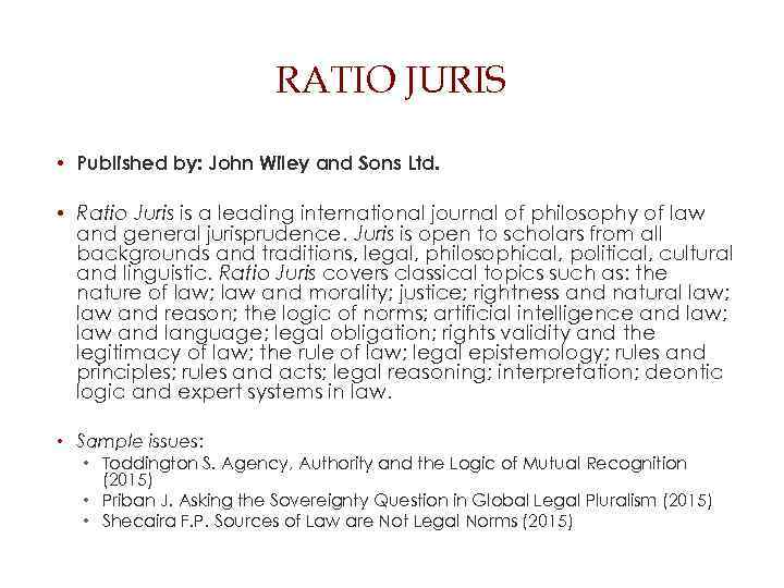RATIO JURIS • Published by: John Wiley and Sons Ltd. • Ratio Juris is