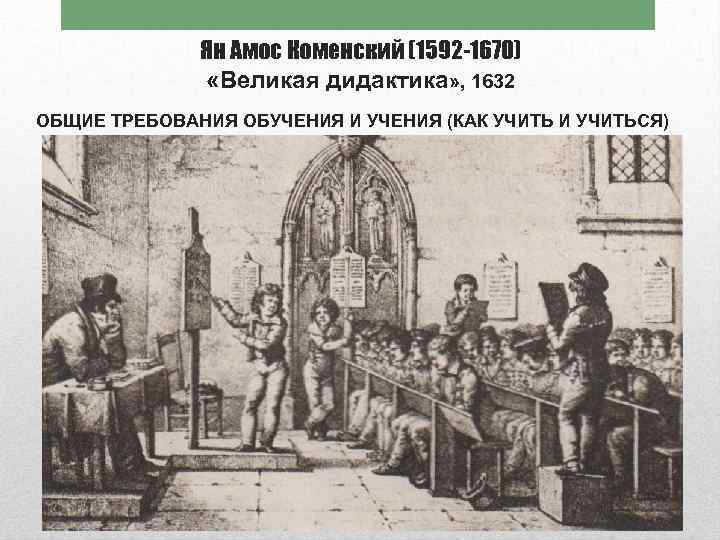 Ян Амос Коменский (1592 -1670) «Великая дидактика» , 1632 ОБЩИЕ ТРЕБОВАНИЯ ОБУЧЕНИЯ И УЧЕНИЯ