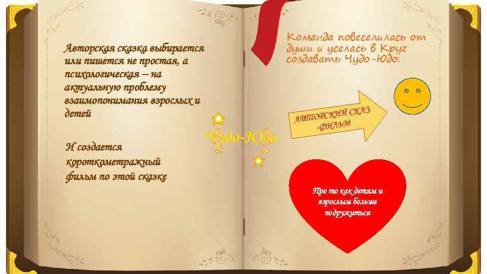 Команда повеселилась от души и уселась в Круг создавать Чудо-Юдо: Авторская сказка выбирается или