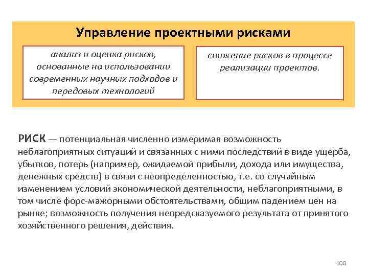 Управление проектными рисками анализ и оценка рисков, основанные на использовании современных научных подходов и