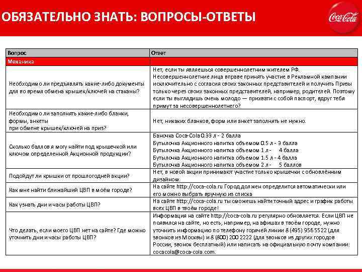 ОБЯЗАТЕЛЬНО ЗНАТЬ: ВОПРОСЫ-ОТВЕТЫ Вопрос Механика Ответ Нет, если ты являешься совершеннолетним жителем РФ. Несовершеннолетние