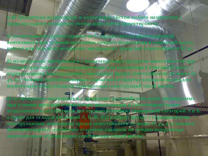 6. 18 Транзитные воздуховоды и коллекторы систем любого назначения в пределах одного пожарного отсека