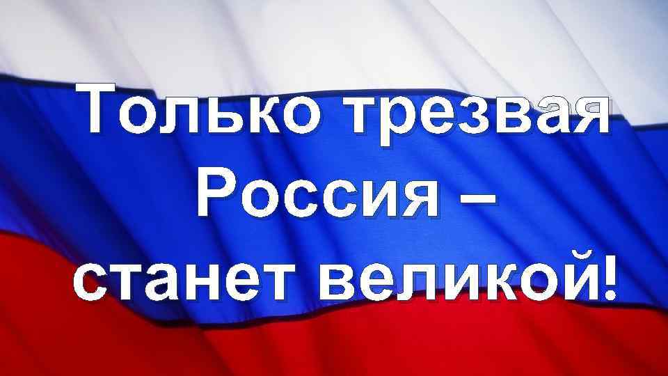 Только трезвая Россия – станет великой! 