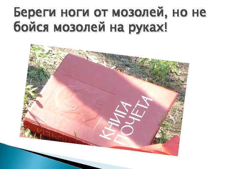 Береги ноги от мозолей, но не бойся мозолей на руках! 