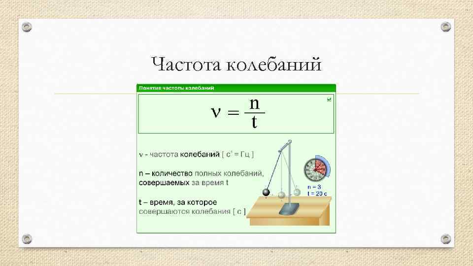 Частота колебаний 