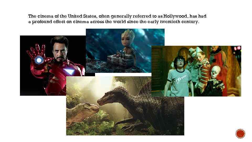 The cinema of the United States, often generally referred to as Hollywood, has had
