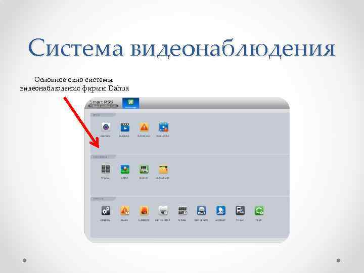 Система видеонаблюдения Основное окно системы видеонаблюдения фирмы Dahua 