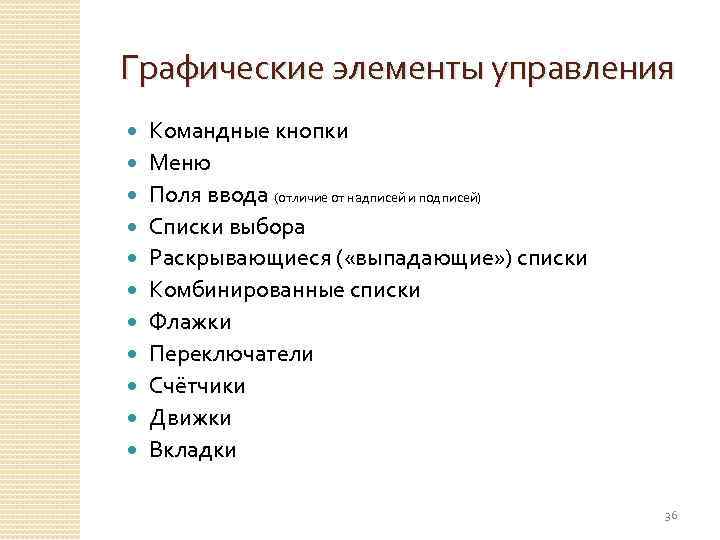 Графических элементов управления характерно для. Графические элементы управления. Какие графические элементы управления вам известны. Графический элемент управления список. Укажите графические элементы управления..