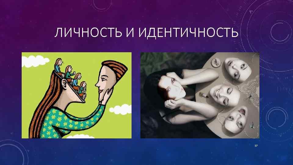 ЛИЧНОСТЬ И ИДЕНТИЧНОСТЬ 37 