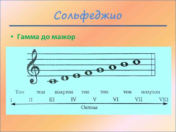 Сольфеджио • Гамма до мажор 