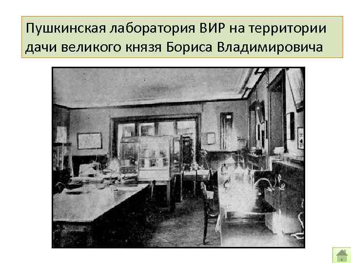 Пушкинская лаборатория ВИР на территории дачи великого князя Бориса Владимировича 