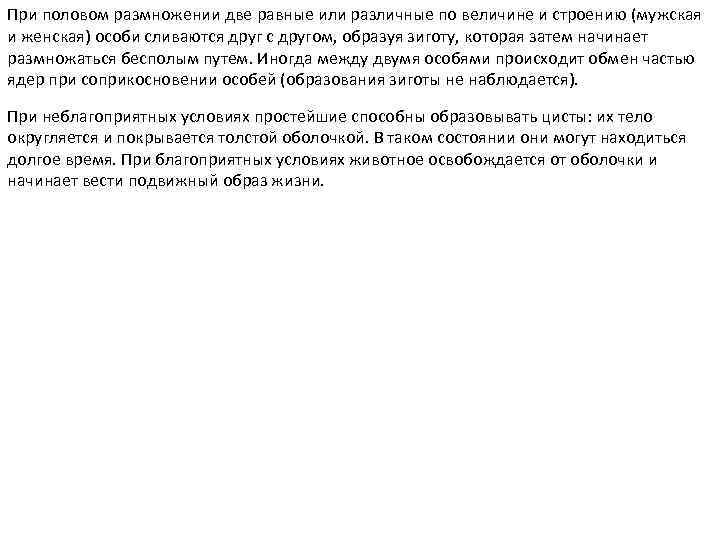 При половом размножении две равные или различные по величине и строению (мужская и женская)