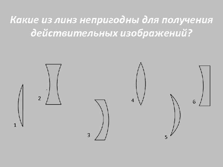 Укажите какие линзы непригодны для получения действительных изображений предметов