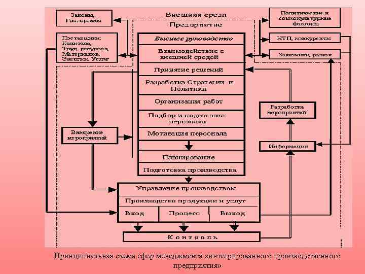 Принципиальная схема сфер менеджмента «интегрированного производственного предприятия» 