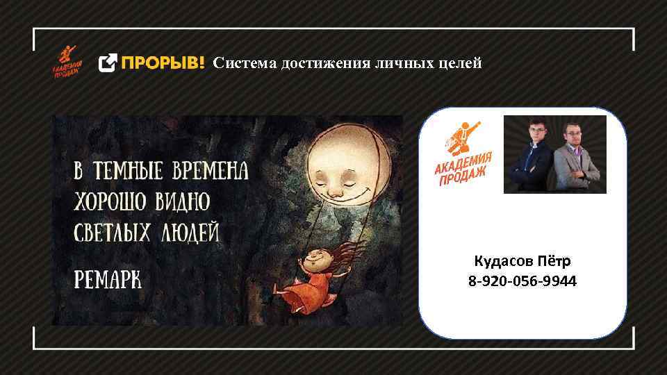 Система достижения личных целей Кудасов Пётр 8 -920 -056 -9944 