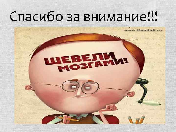 Спасибо за внимание!!! 
