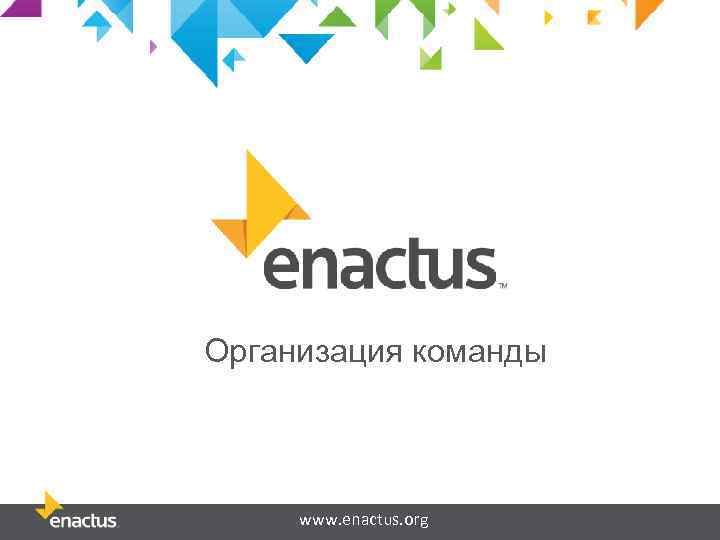 Организация команды www. enactus. org 