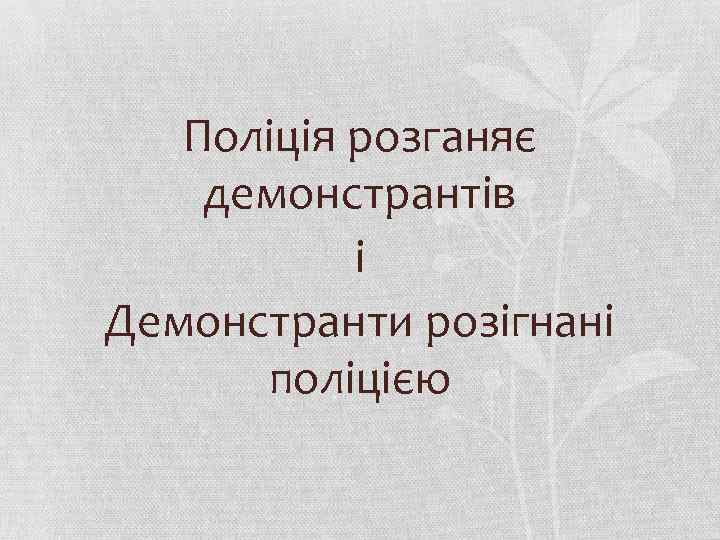 Поліція розганяє демонстрантів і Демонстранти розігнані поліцією 