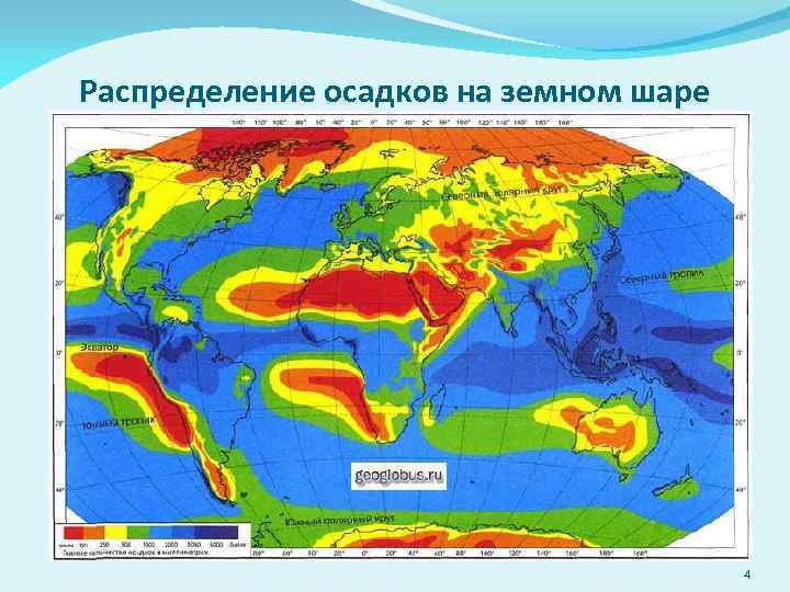 Распределение осадков на земном шаре 4 