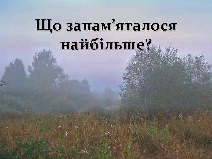 Що запам’яталося найбільше? 