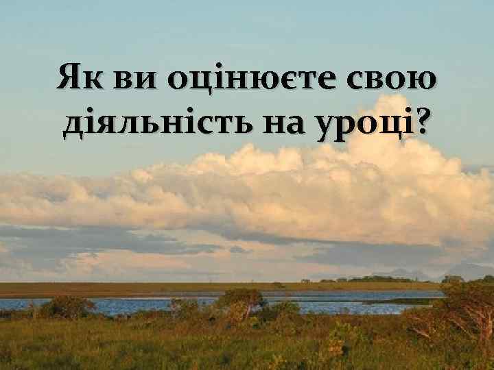 Як ви оцінюєте свою діяльність на уроці? 