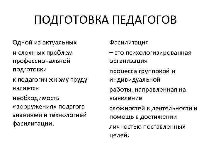 ПОДГОТОВКА ПЕДАГОГОВ Одной из актуальных и сложных проблем профессиональной подготовки к педагогическому труду является